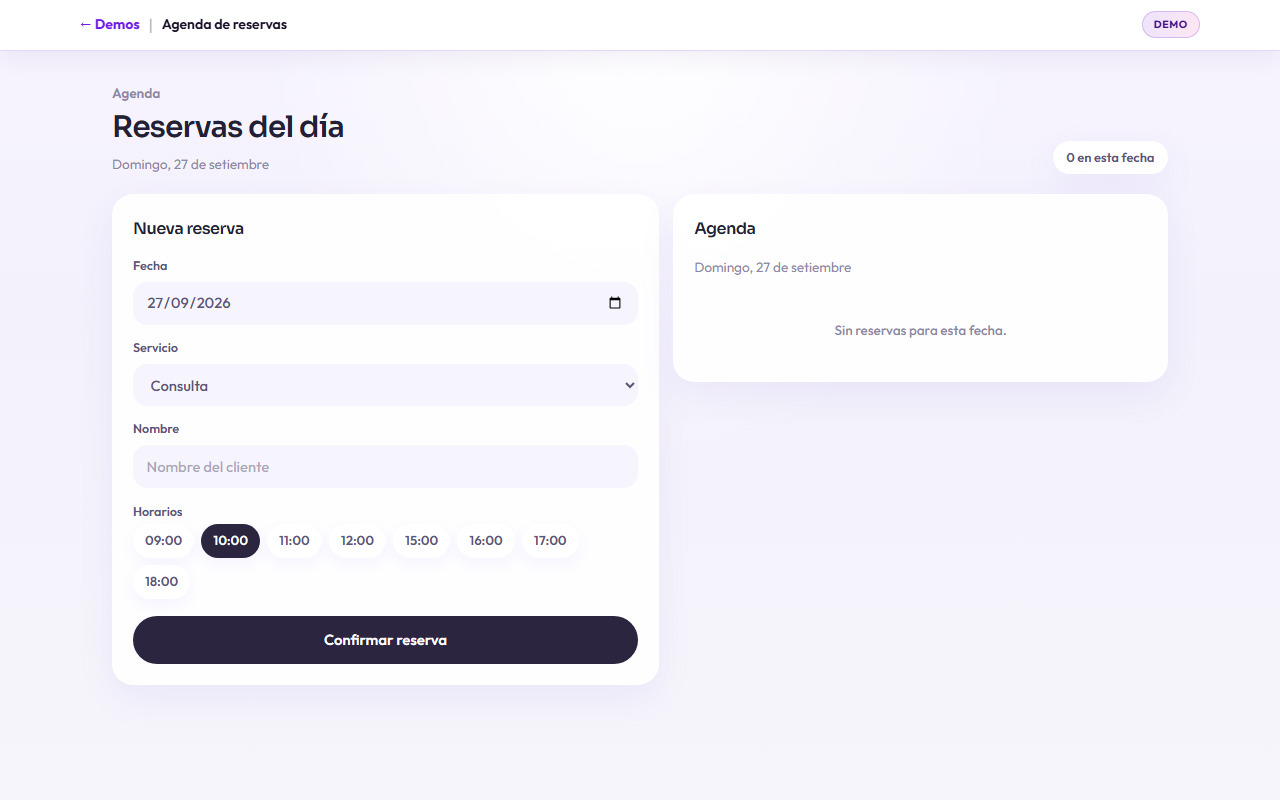 Agenda de reservas